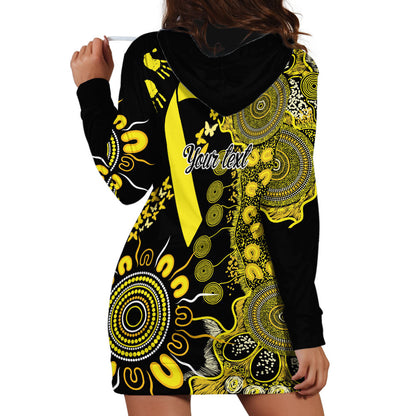 Sarcoma Support Rare Cancer Strength Personalised Hoodie Dress Aboriginal Ribbon Dot Painting