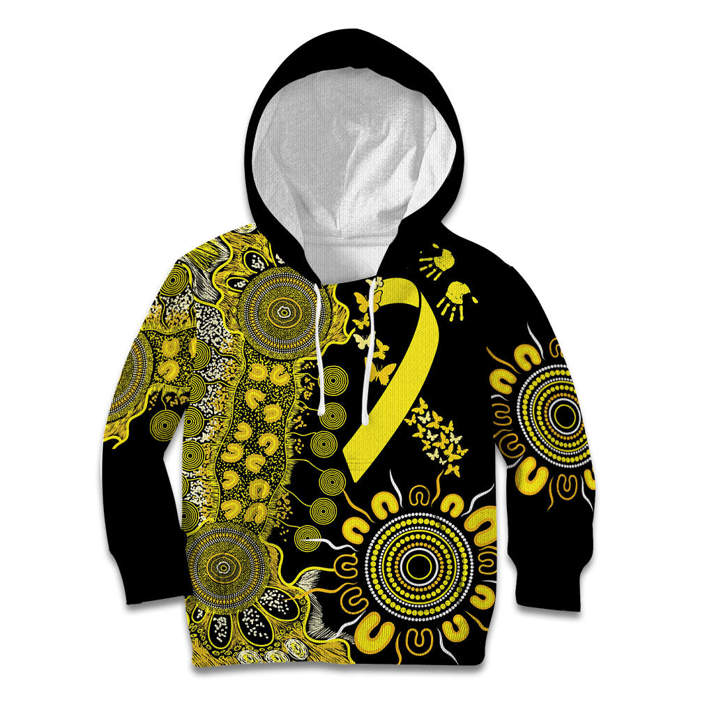 Sarcoma Support Rare Cancer Strength Personalised Kid Hoodie Aboriginal Ribbon Dot Painting