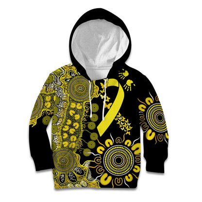 Sarcoma Support Rare Cancer Strength Personalised Kid Hoodie Aboriginal Ribbon Dot Painting