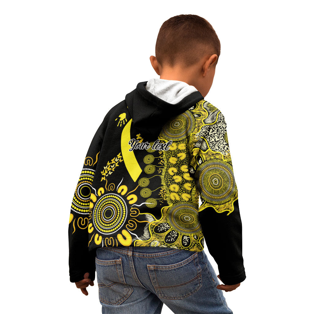 Sarcoma Support Rare Cancer Strength Personalised Kid Hoodie Aboriginal Ribbon Dot Painting