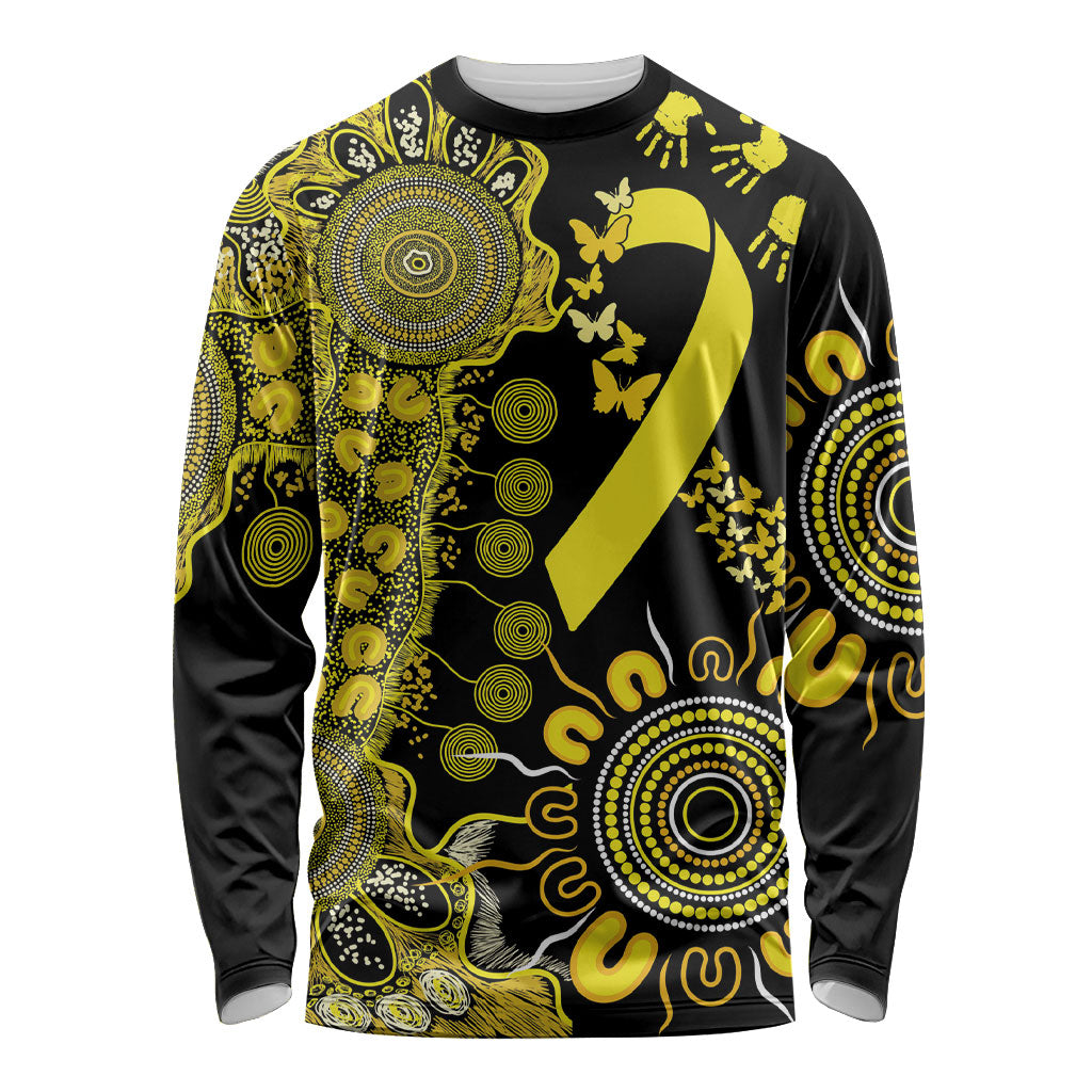 Sarcoma Support Rare Cancer Strength Personalised Long Sleeve Shirt Aboriginal Ribbon Dot Painting