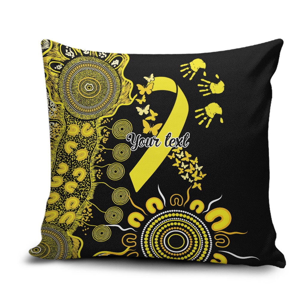 Sarcoma Support Rare Cancer Strength Personalised Pillow Cover Aboriginal Ribbon Dot Painting