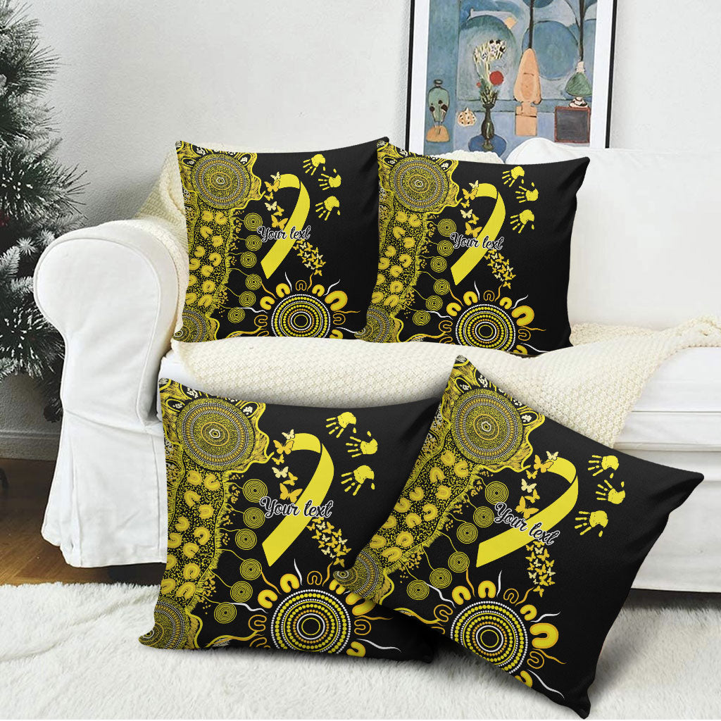 Sarcoma Support Rare Cancer Strength Personalised Pillow Cover Aboriginal Ribbon Dot Painting