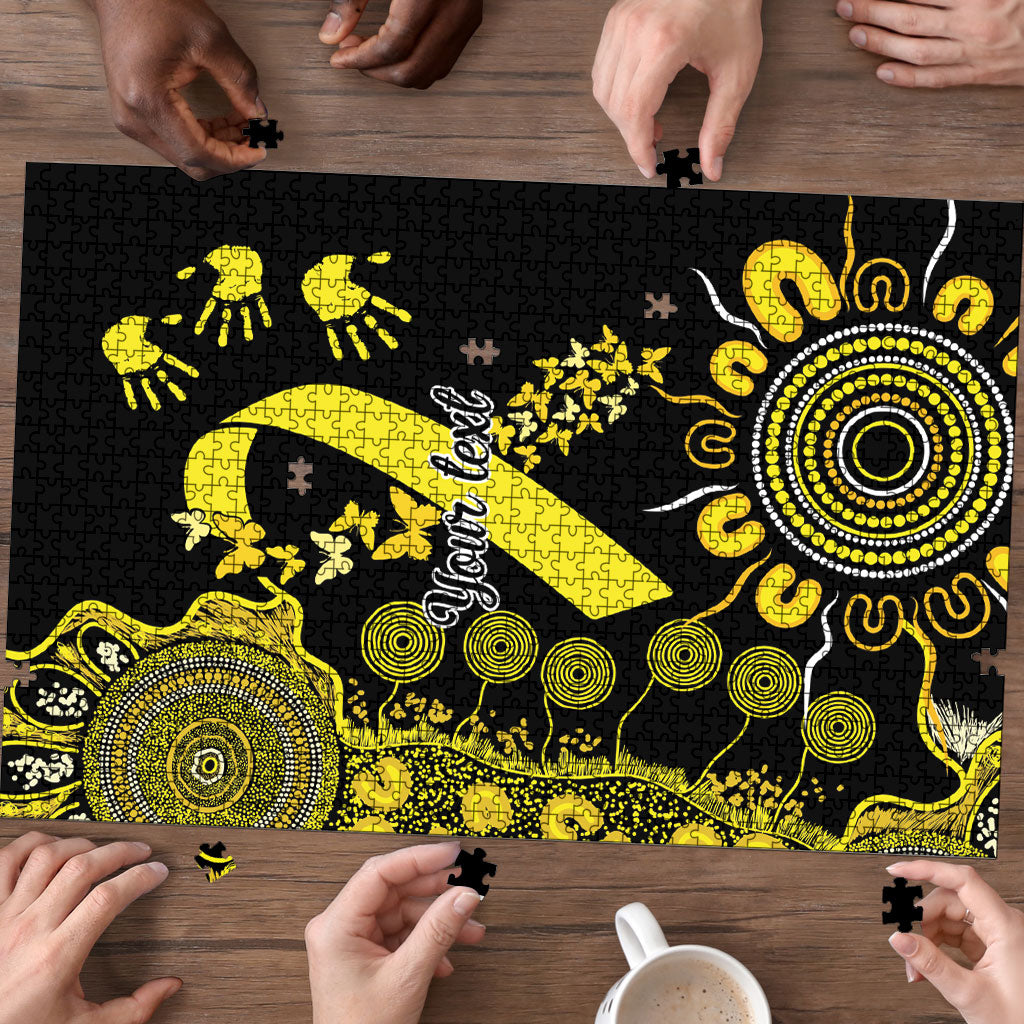Sarcoma Support Rare Cancer Strength Personalised Puzzle Aboriginal Ribbon Dot Painting