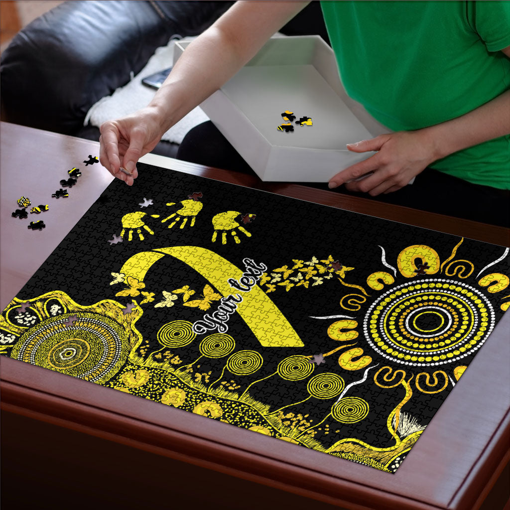 Sarcoma Support Rare Cancer Strength Personalised Puzzle Aboriginal Ribbon Dot Painting