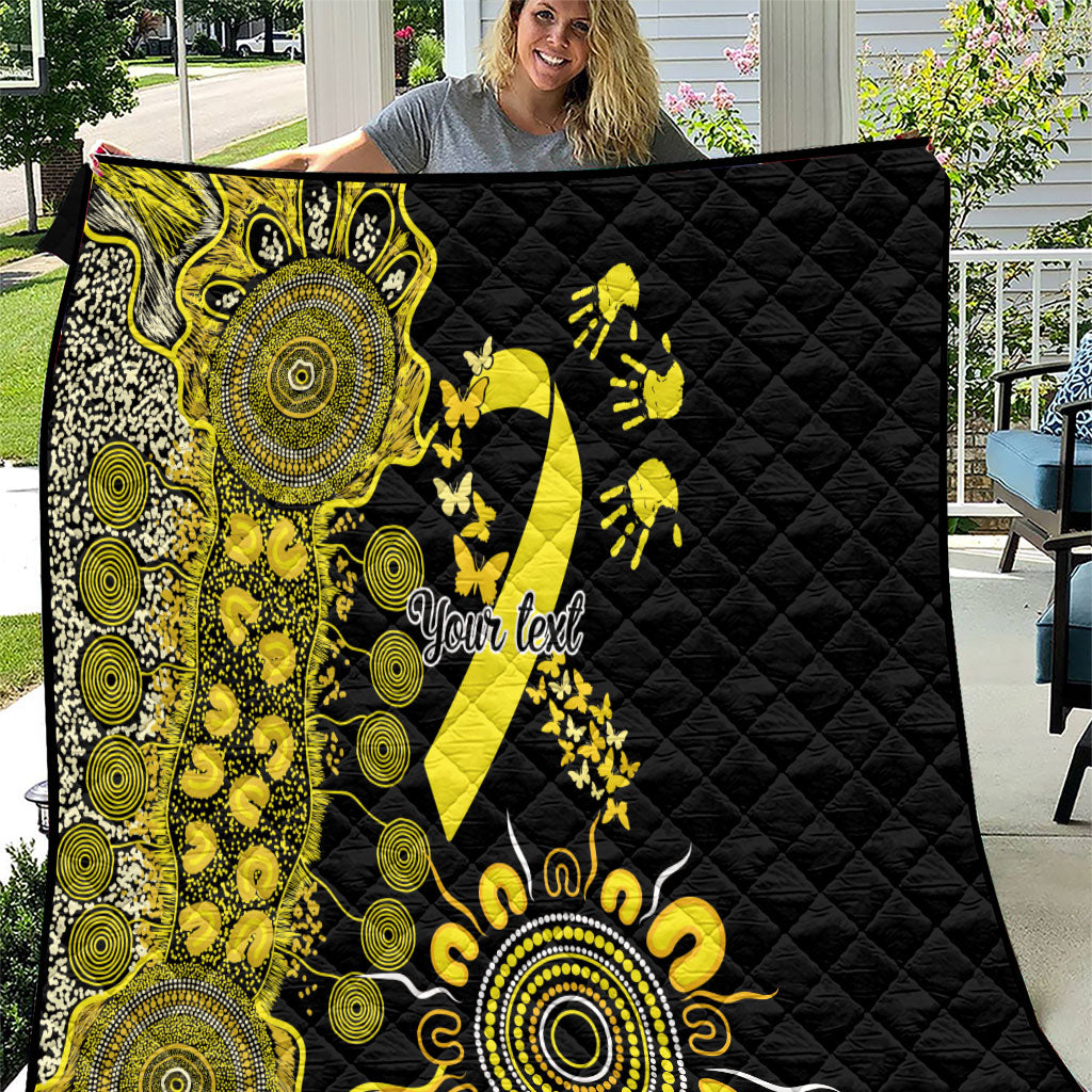 Sarcoma Support Rare Cancer Strength Personalised Quilt Aboriginal Ribbon Dot Painting