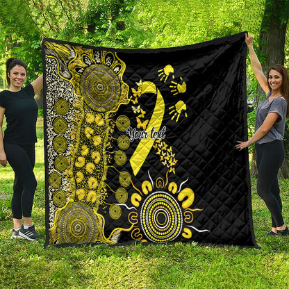 Sarcoma Support Rare Cancer Strength Personalised Quilt Aboriginal Ribbon Dot Painting