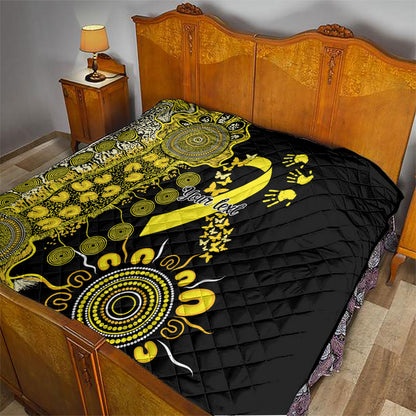 Sarcoma Support Rare Cancer Strength Personalised Quilt Aboriginal Ribbon Dot Painting