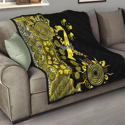 Sarcoma Support Rare Cancer Strength Personalised Quilt Aboriginal Ribbon Dot Painting