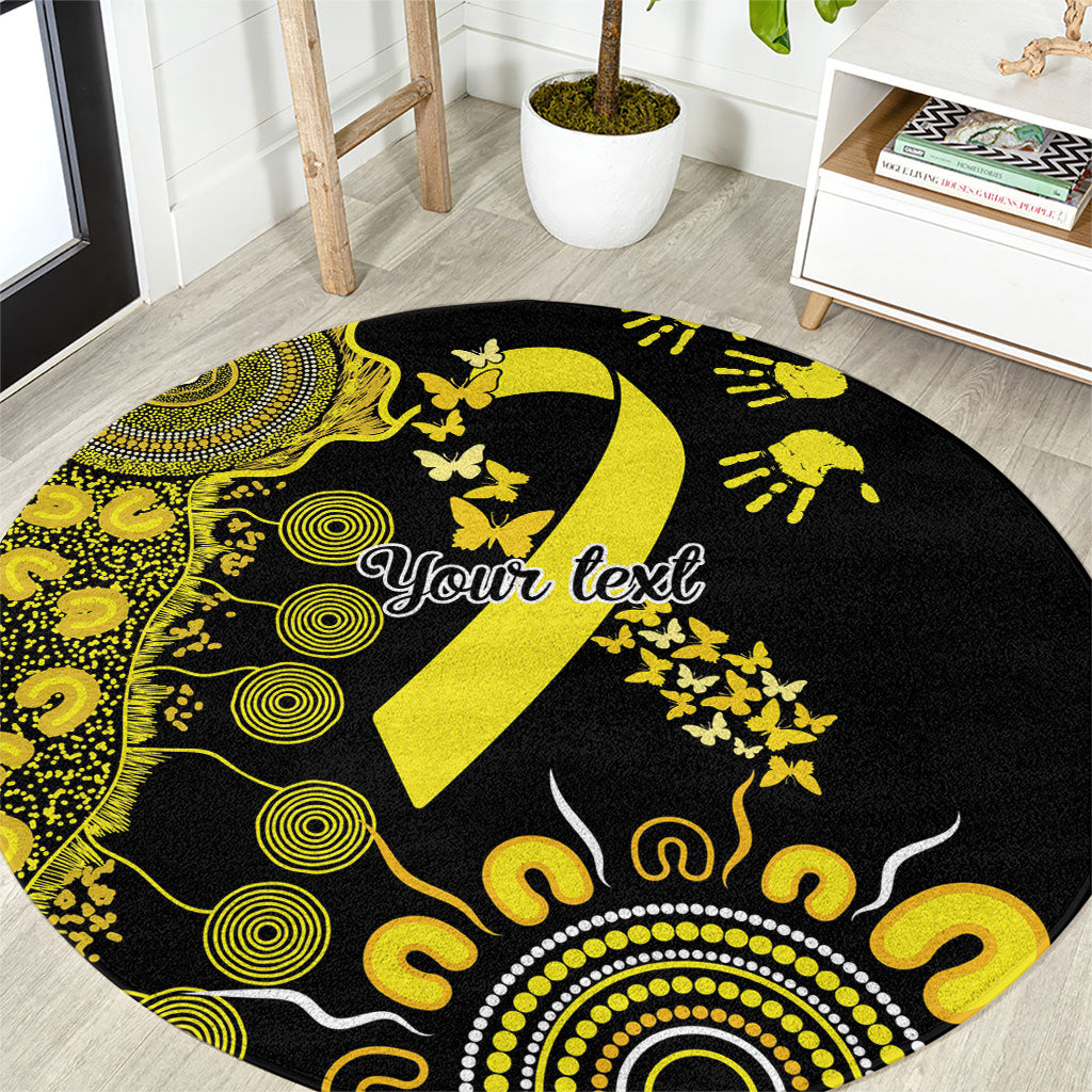 Sarcoma Support Rare Cancer Strength Personalised Round Carpet Aboriginal Ribbon Dot Painting