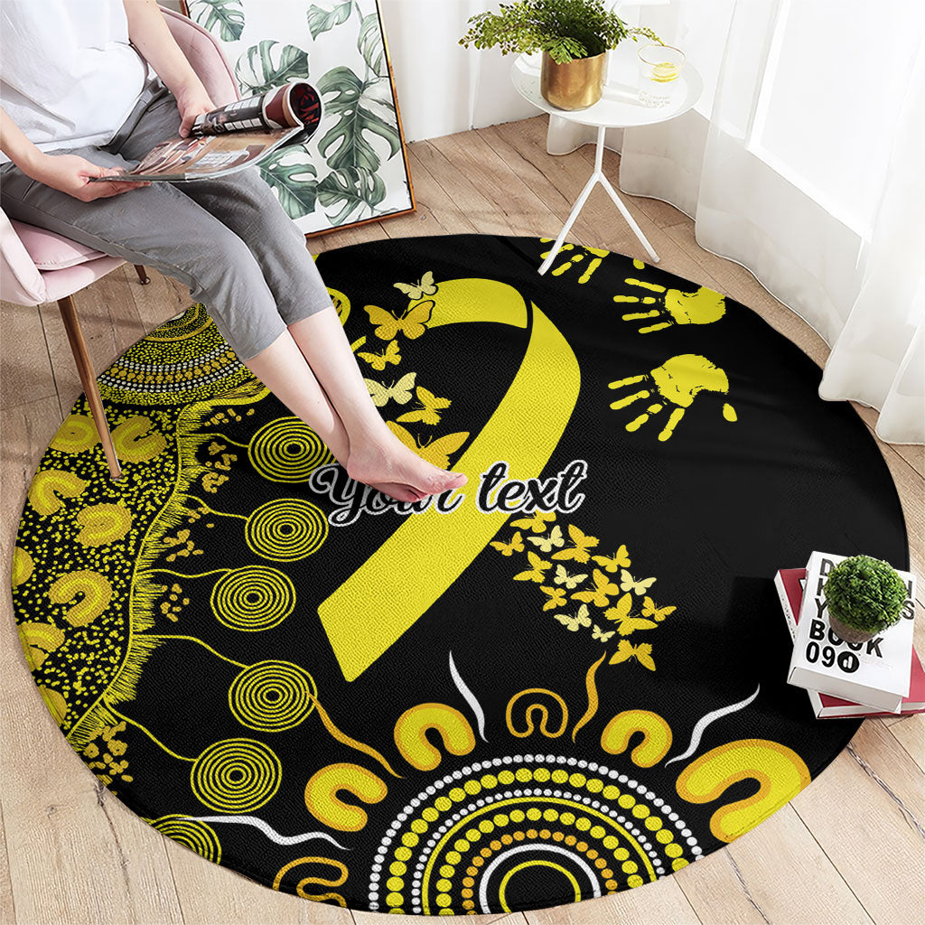 Sarcoma Support Rare Cancer Strength Personalised Round Carpet Aboriginal Ribbon Dot Painting