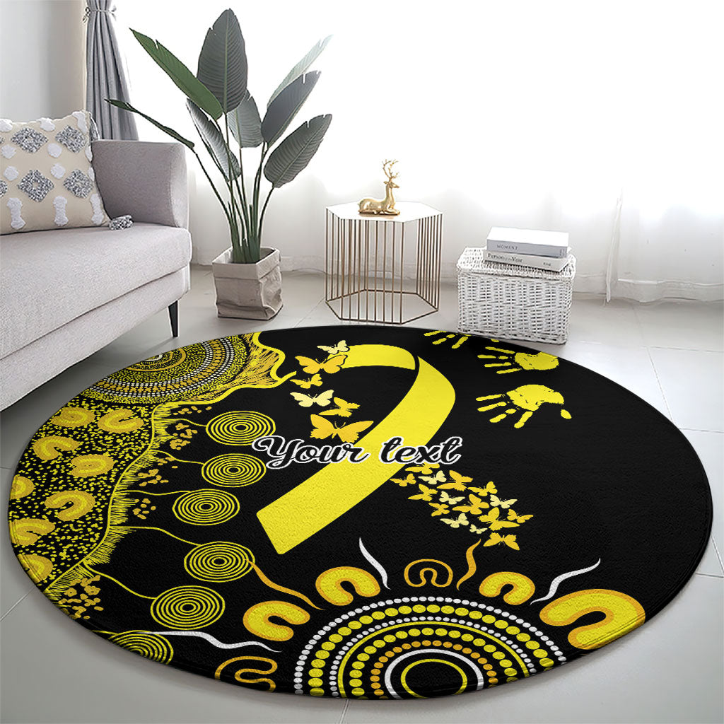 Sarcoma Support Rare Cancer Strength Personalised Round Carpet Aboriginal Ribbon Dot Painting