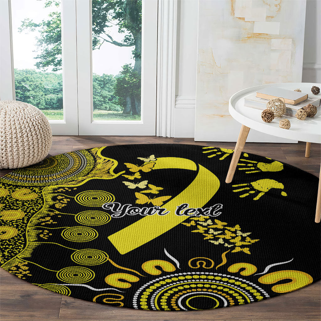 Sarcoma Support Rare Cancer Strength Personalised Round Carpet Aboriginal Ribbon Dot Painting