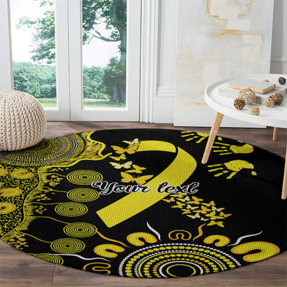 Sarcoma Support Rare Cancer Strength Personalised Round Carpet Aboriginal Ribbon Dot Painting
