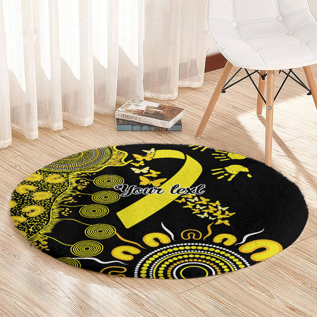 Sarcoma Support Rare Cancer Strength Personalised Round Carpet Aboriginal Ribbon Dot Painting