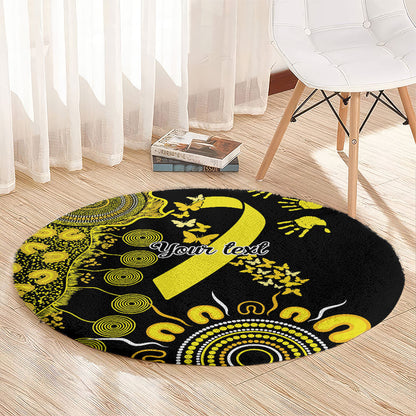 Sarcoma Support Rare Cancer Strength Personalised Round Carpet Aboriginal Ribbon Dot Painting