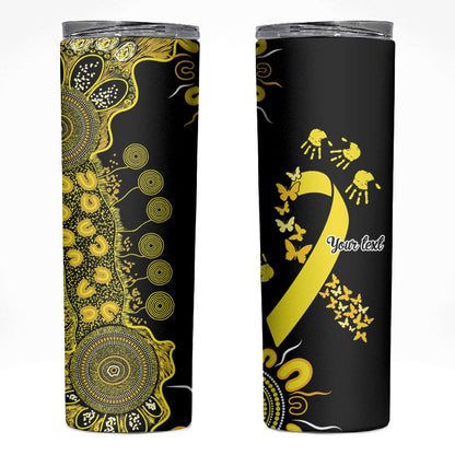 Sarcoma Support Rare Cancer Strength Personalised Skinny Tumbler Aboriginal Ribbon Dot Painting