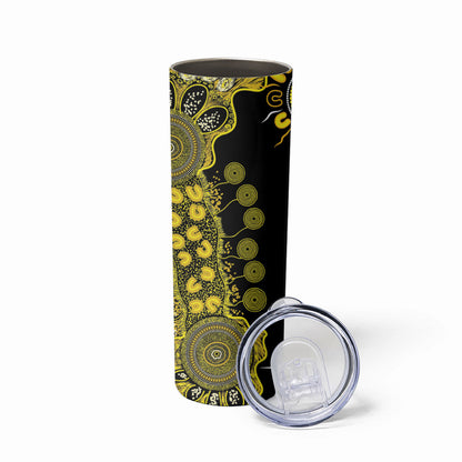 Sarcoma Support Rare Cancer Strength Personalised Skinny Tumbler Aboriginal Ribbon Dot Painting