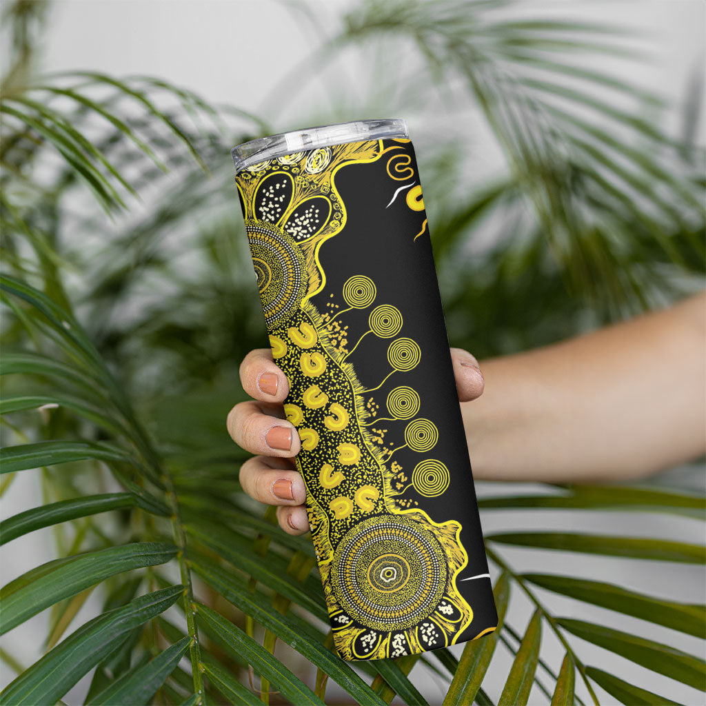Sarcoma Support Rare Cancer Strength Personalised Skinny Tumbler Aboriginal Ribbon Dot Painting