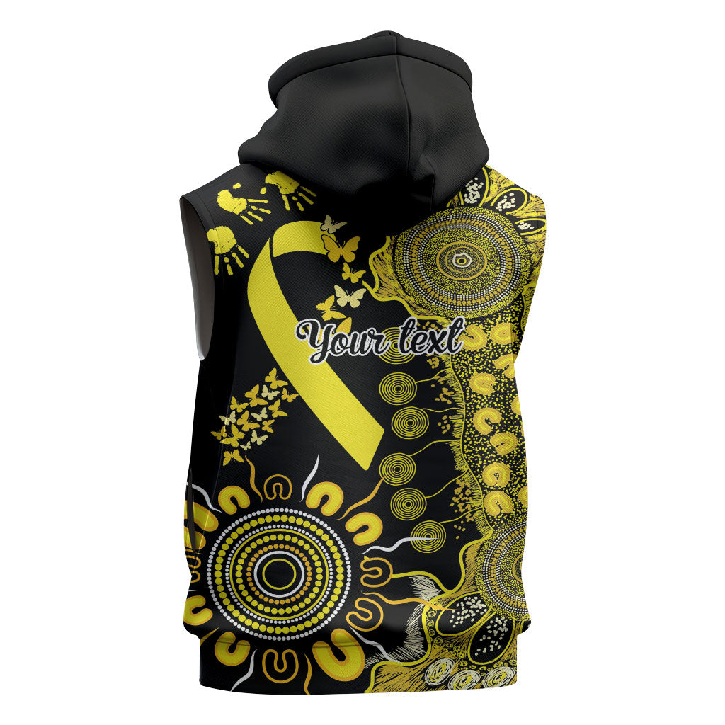Sarcoma Support Rare Cancer Strength Personalised Sleeveless Zip Hoodie Aboriginal Ribbon Dot Painting