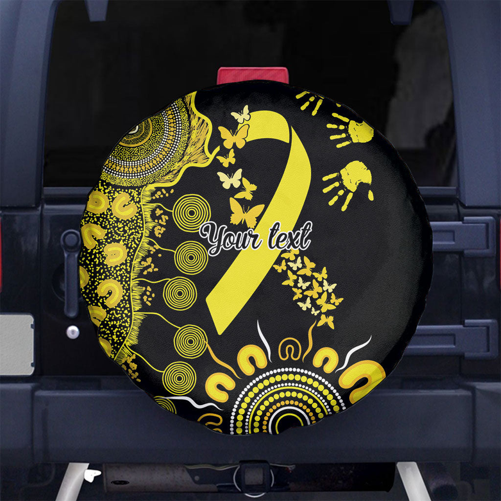 Sarcoma Support Rare Cancer Strength Personalised Spare Tire Cover Aboriginal Ribbon Dot Painting