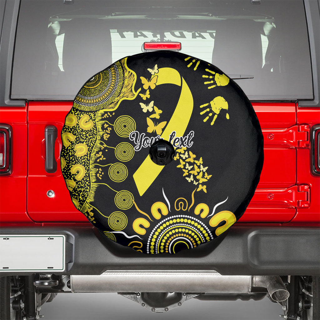 Sarcoma Support Rare Cancer Strength Personalised Spare Tire Cover Aboriginal Ribbon Dot Painting