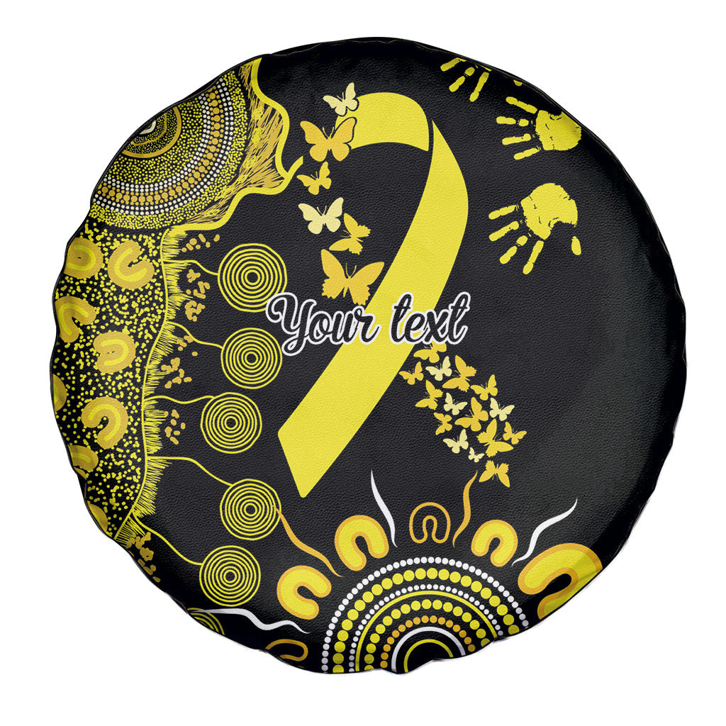 Sarcoma Support Rare Cancer Strength Personalised Spare Tire Cover Aboriginal Ribbon Dot Painting