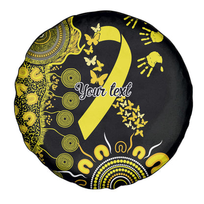 Sarcoma Support Rare Cancer Strength Personalised Spare Tire Cover Aboriginal Ribbon Dot Painting