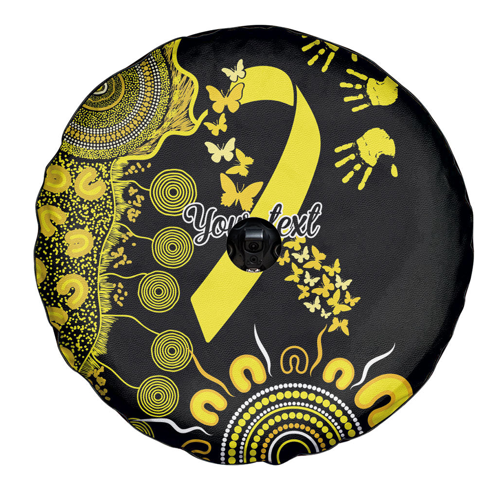 Sarcoma Support Rare Cancer Strength Personalised Spare Tire Cover Aboriginal Ribbon Dot Painting