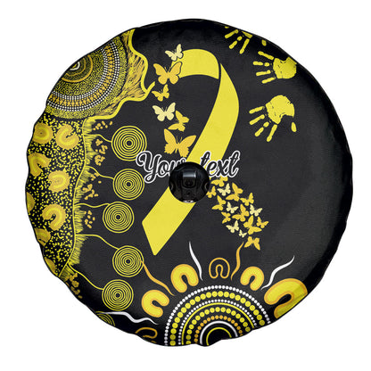 Sarcoma Support Rare Cancer Strength Personalised Spare Tire Cover Aboriginal Ribbon Dot Painting