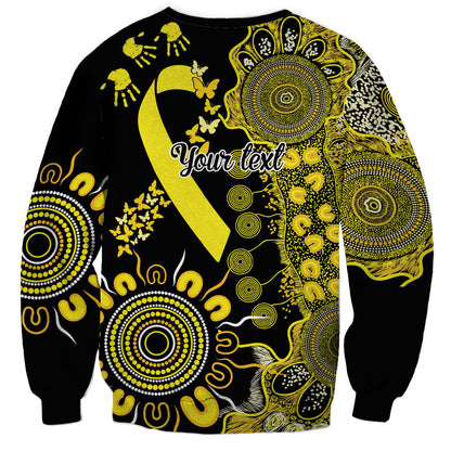 Sarcoma Support Rare Cancer Strength Personalised Sweatshirt Aboriginal Ribbon Dot Painting