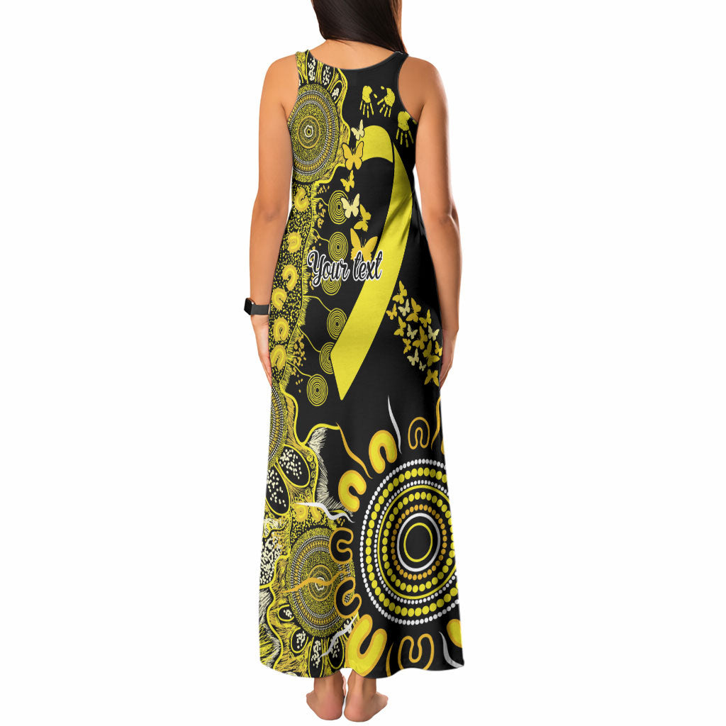 Sarcoma Support Rare Cancer Strength Personalised Tank Maxi Dress Aboriginal Ribbon Dot Painting