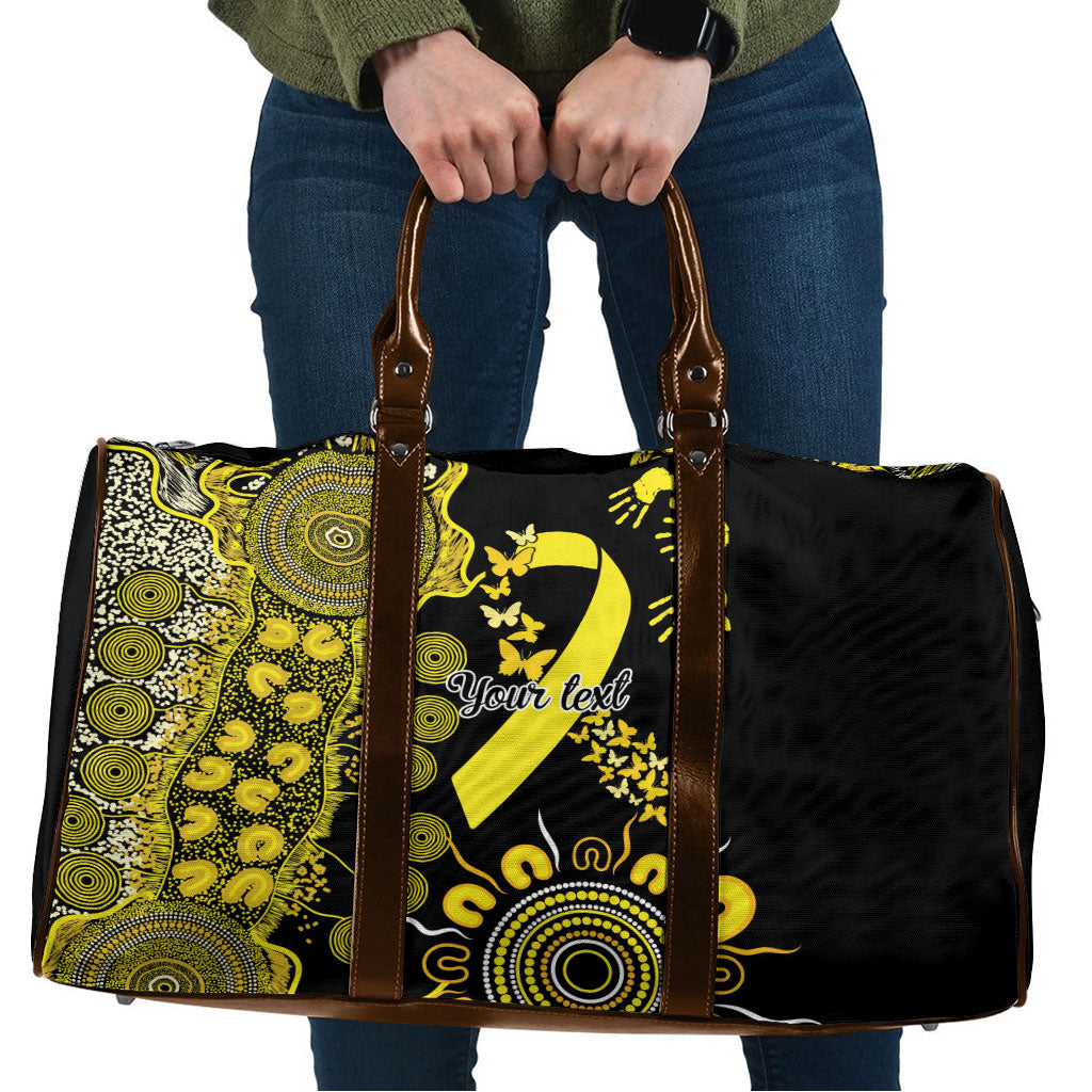 Sarcoma Support Rare Cancer Strength Personalised Travel Bag Aboriginal Ribbon Dot Painting