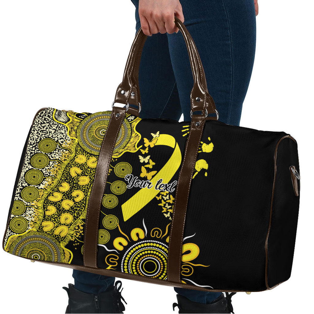 Sarcoma Support Rare Cancer Strength Personalised Travel Bag Aboriginal Ribbon Dot Painting