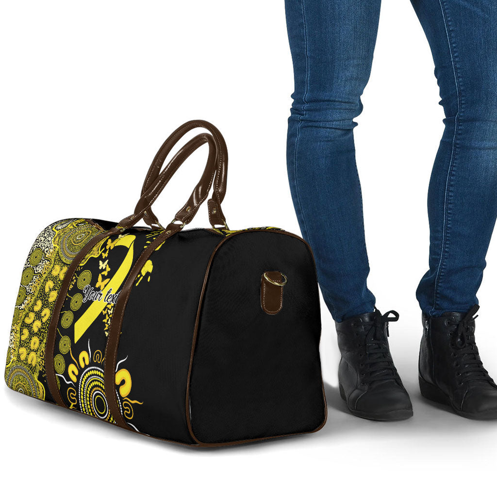 Sarcoma Support Rare Cancer Strength Personalised Travel Bag Aboriginal Ribbon Dot Painting