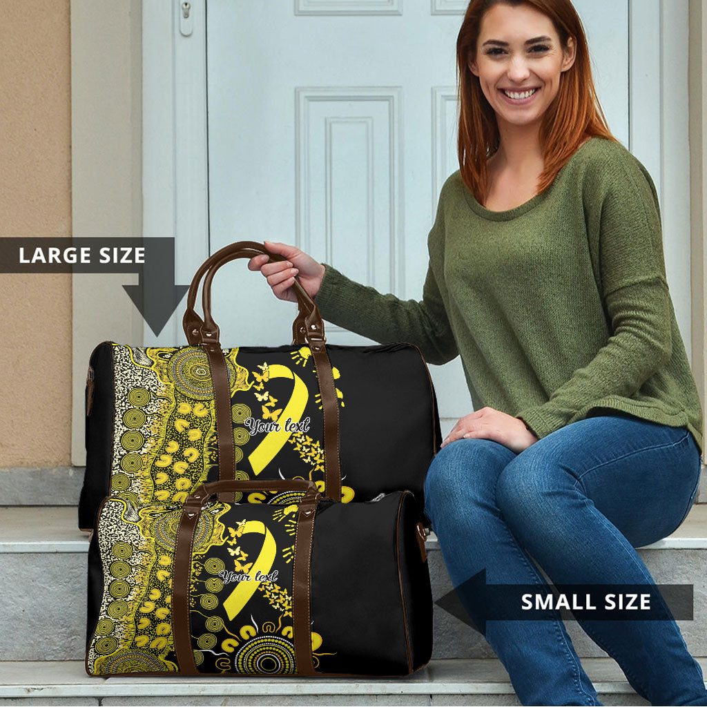 Sarcoma Support Rare Cancer Strength Personalised Travel Bag Aboriginal Ribbon Dot Painting