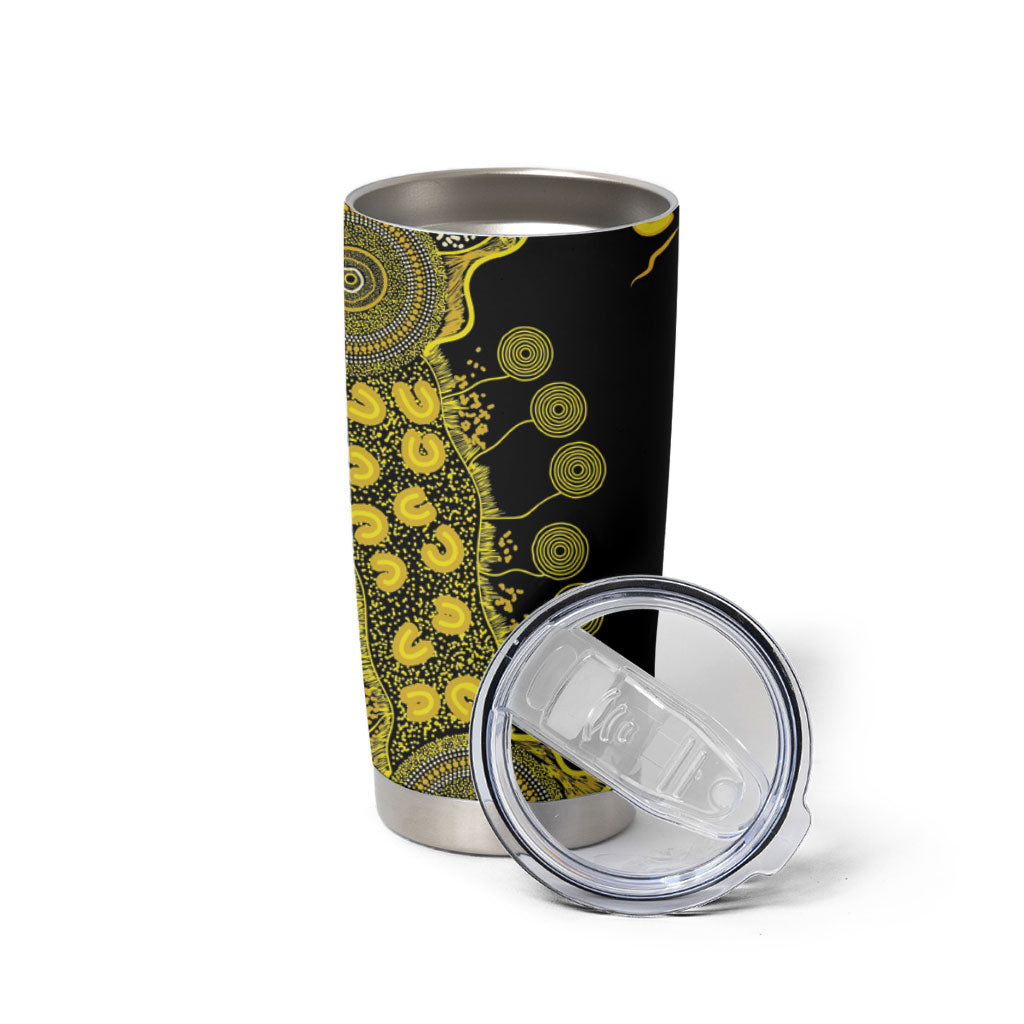 Sarcoma Support Rare Cancer Strength Personalised Tumbler Cup Aboriginal Ribbon Dot Painting