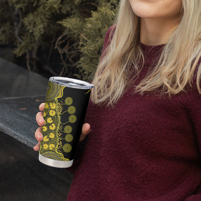 Sarcoma Support Rare Cancer Strength Personalised Tumbler Cup Aboriginal Ribbon Dot Painting