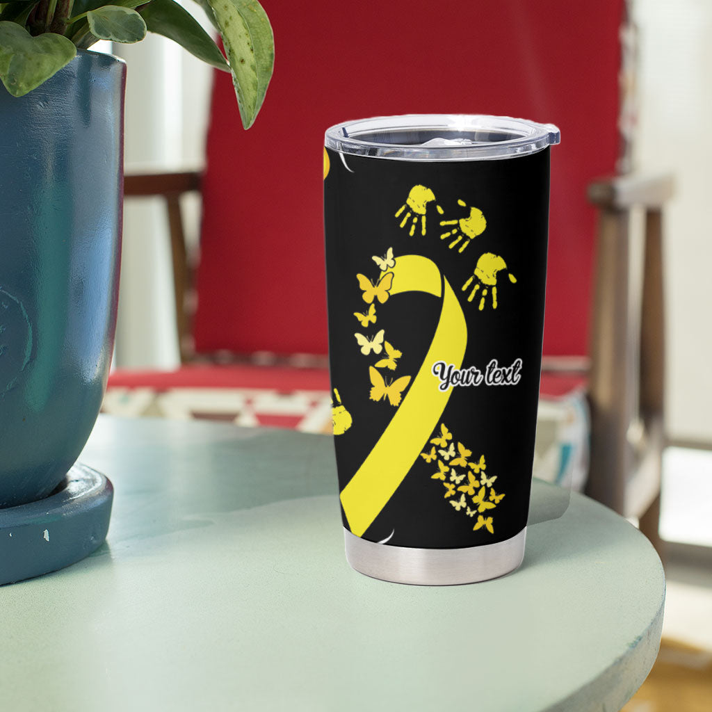 Sarcoma Support Rare Cancer Strength Personalised Tumbler Cup Aboriginal Ribbon Dot Painting