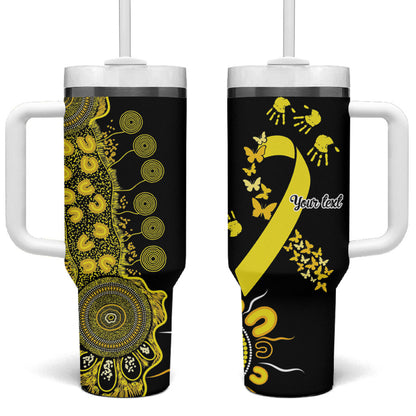 Sarcoma Support Rare Cancer Strength Personalised Tumbler With Handle Aboriginal Ribbon Dot Painting