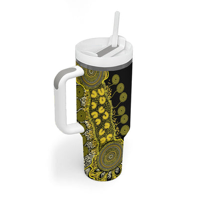 Sarcoma Support Rare Cancer Strength Personalised Tumbler With Handle Aboriginal Ribbon Dot Painting