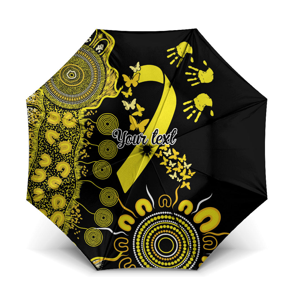Sarcoma Support Rare Cancer Strength Personalised Umbrella Aboriginal Ribbon Dot Painting