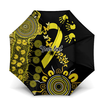 Sarcoma Support Rare Cancer Strength Personalised Umbrella Aboriginal Ribbon Dot Painting