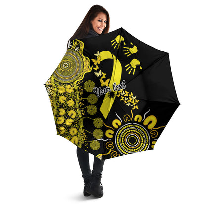 Sarcoma Support Rare Cancer Strength Personalised Umbrella Aboriginal Ribbon Dot Painting