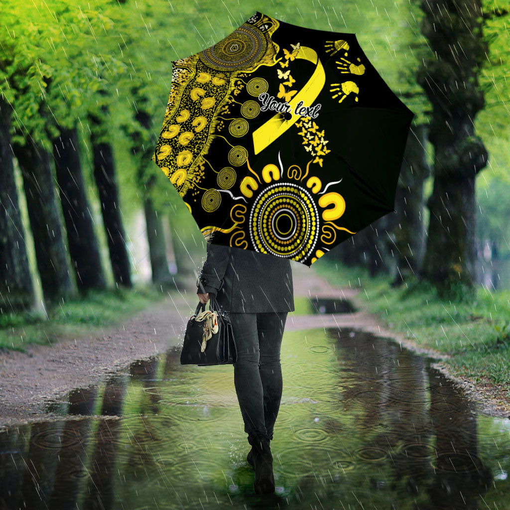 Sarcoma Support Rare Cancer Strength Personalised Umbrella Aboriginal Ribbon Dot Painting