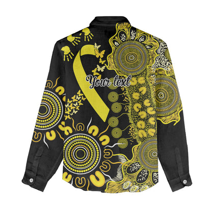 Sarcoma Support Rare Cancer Strength Personalised Women Casual Shirt Aboriginal Ribbon Dot Painting