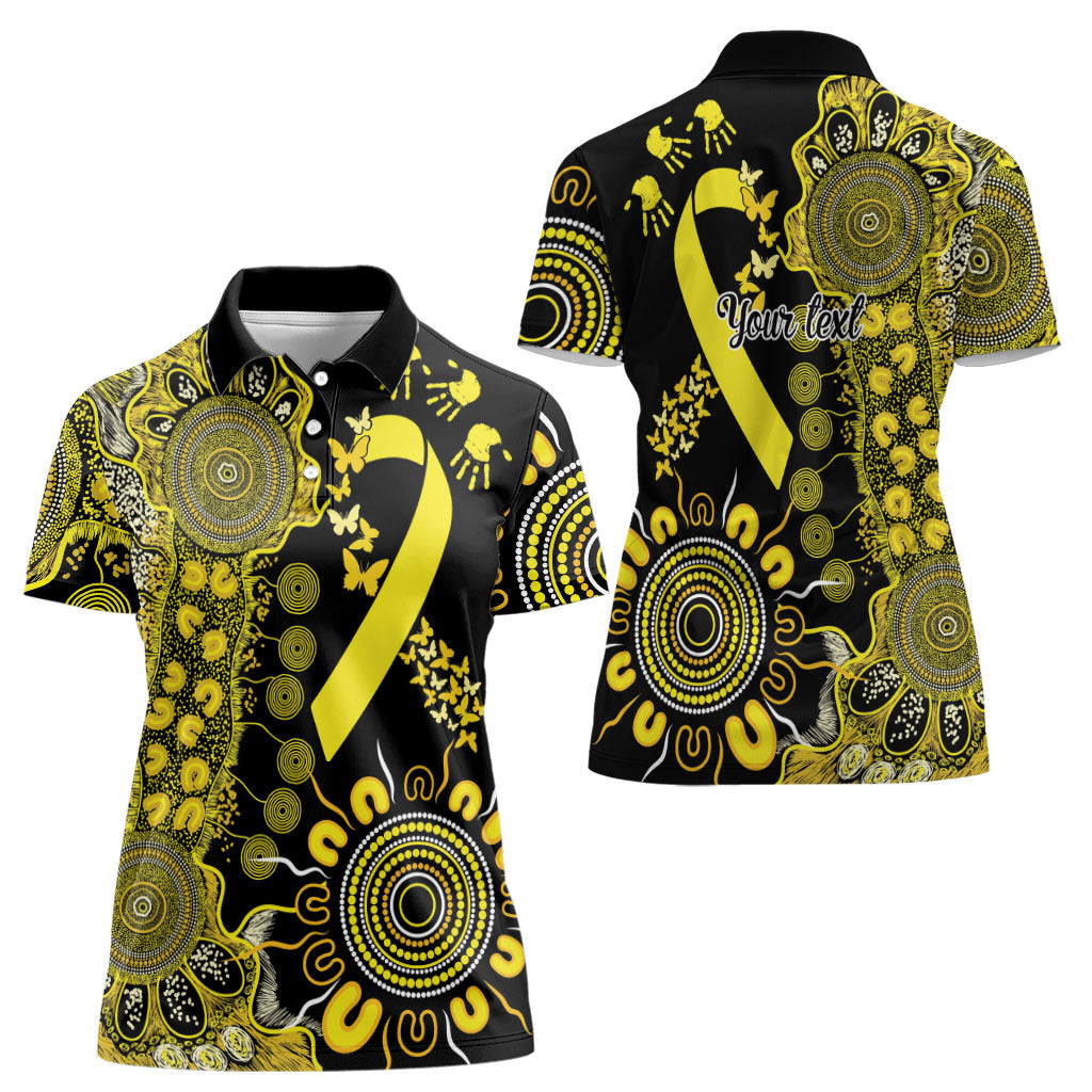Sarcoma Support Rare Cancer Strength Personalised Women Polo Shirt Aboriginal Ribbon Dot Painting