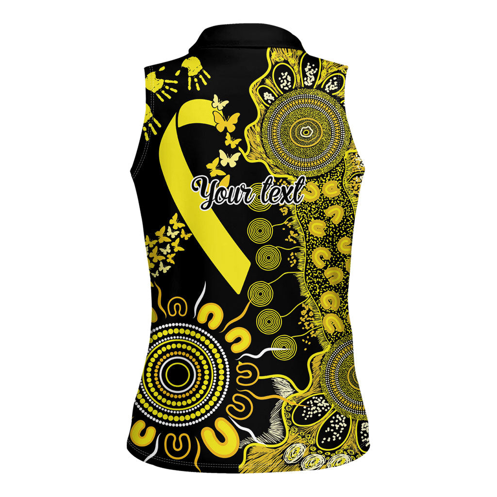 Sarcoma Support Rare Cancer Strength Personalised Women Sleeveless Polo Shirt Aboriginal Ribbon Dot Painting