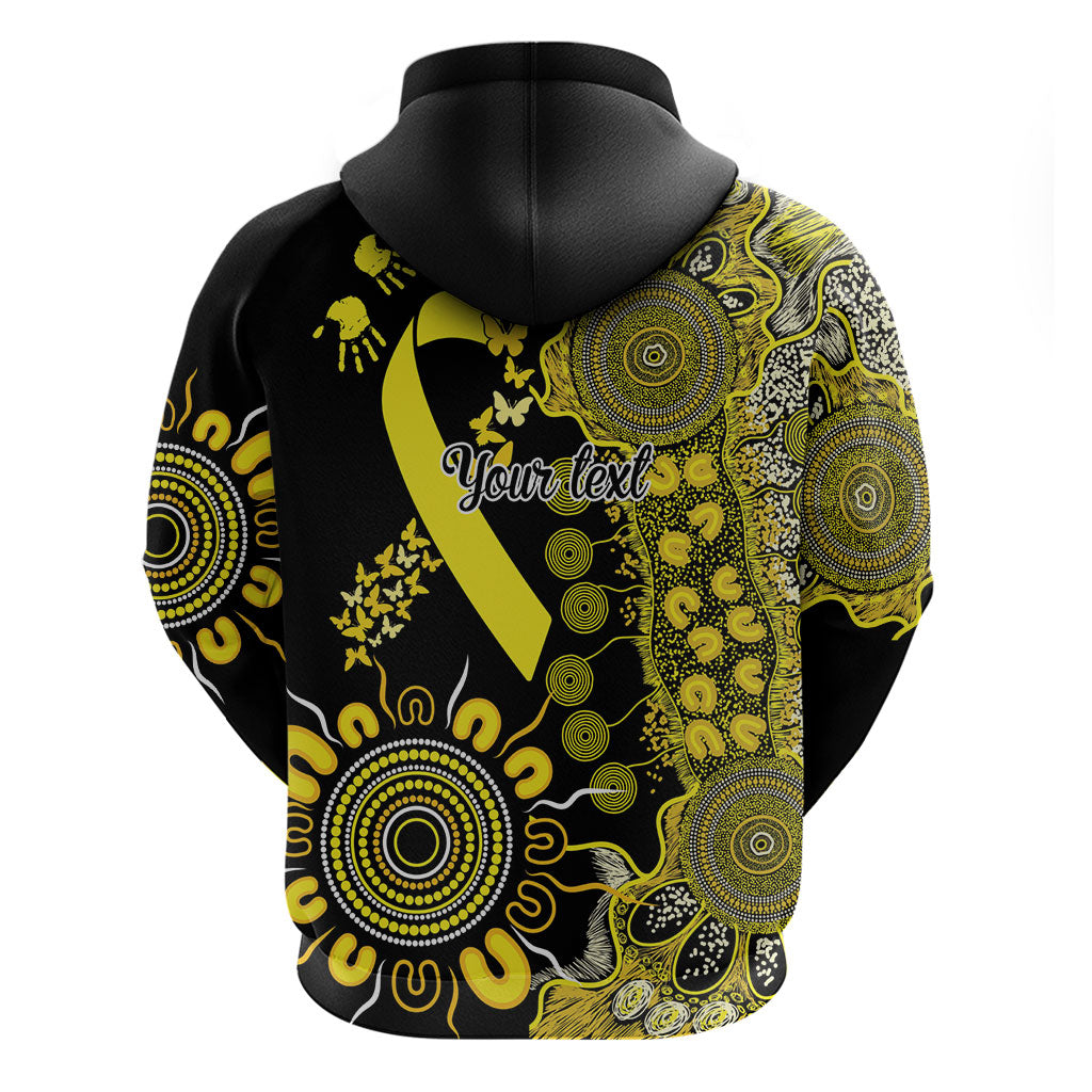 Sarcoma Support Rare Cancer Strength Personalised Zip Hoodie Aboriginal Ribbon Dot Painting