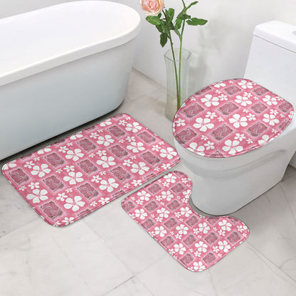 Give Cancer The Boot Pink Cowgirl Bathroom Set Western Aloha Hibiscus Paniolo Heritage Floral